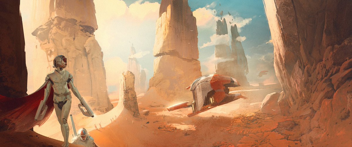 templecrash's tweet image. Third person shooter concept art goes hard for @parallel