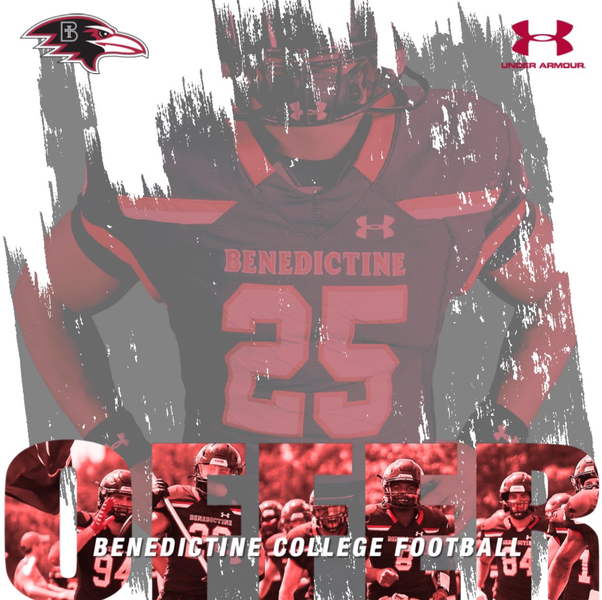 After a conversation with <a href="/BradHines17/">Brad Hines</a> I am very blessed to receive an offer from <a href="/RavenFootballBC/">Benedictine Football</a> 🖤❤️ <a href="/JoelOsborn_BC/">Joel Osborn</a> <a href="/CoachConyers19/">Justin Conyers</a> <a href="/Kewpiefootball/">Hickman Football</a>