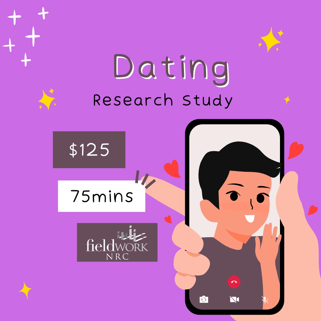 FieldworkNRC's tweet image. We&apos;re looking for adults age 18-65 to participate in a 75-min, online market research study regarding #Dating. 

🔗: participate.fieldwork.com/Account/Redire…

Reference #: 6317NRC24
Location: Online
Incentive: $125
Duration: 75-minutes
Date(s): Jan 13th – 16th
Time(s): Various
#datinggoals