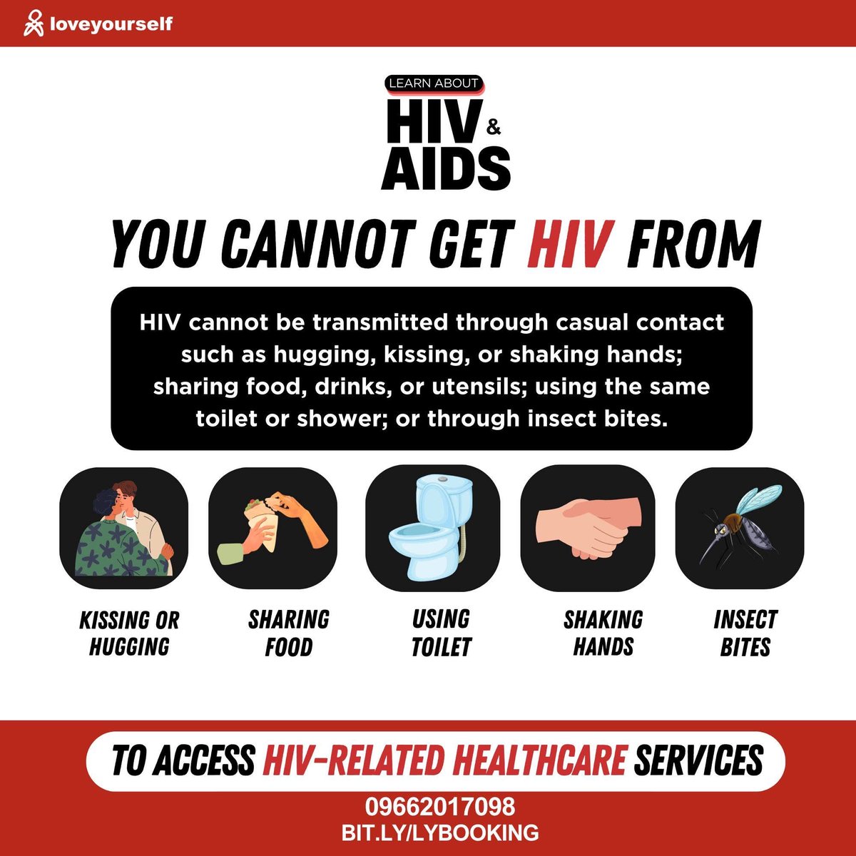 Curious about how HIV is transmitted? It's important to know the facts to protect yourself and others. Read here to learn more!

Schedule an appointment with us here: bit.ly/lybooking

#LoveYourselfPh