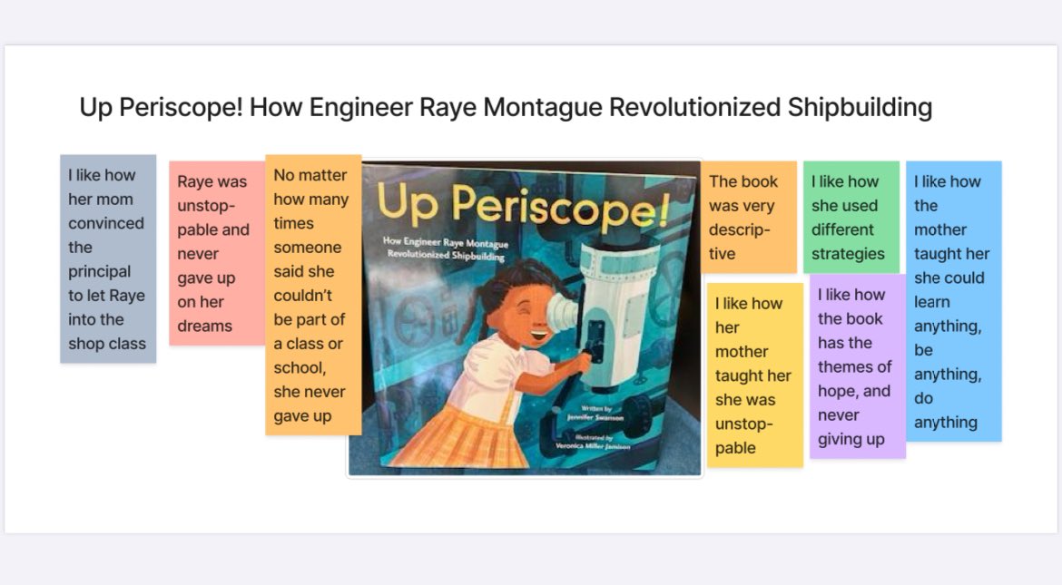Basil E. Frankweiler 🎗️ (@aslan_magic) on Twitter photo We loved Up Periscope! <a href="/JenSwanBooks/">🚀🌊Jennifer Swanson- Children's author</a>
Our class was intrigued to read about this indomitable woman! Here are our notes about it, which we are using as we read NF books for our #SibertSmackdown We loved Up Periscope! <a href="/JenSwanBooks/">🚀🌊Jennifer Swanson- Children's author</a>
Our class was intrigued to read about this indomitable woman! Here are our notes about it, which we are using as we read NF books for our #SibertSmackdown