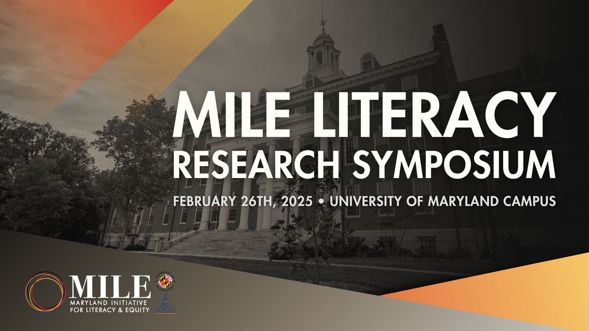 MDLitEquity's tweet image. Spread the word and register now! 🚨 MILE is hosting their first Literacy Research Symposium on February 26th, featuring a keynote from Dr. Rebecca Silverman of Stanford University! 

Register and learn more: go.umd.edu/MILEsymposium