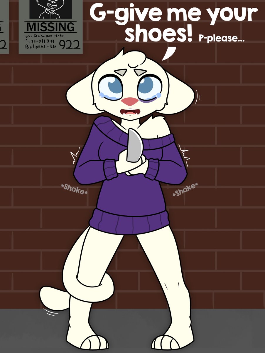 LewdSheepy1's tweet image. She's got a knife!!!!