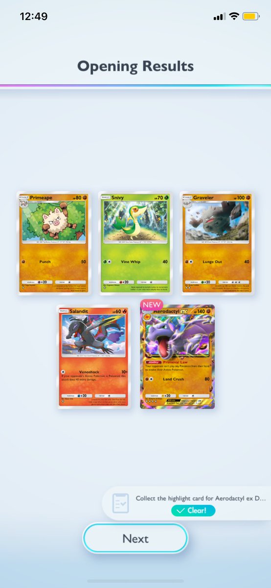 renaamon's tweet image. after being incredibly unlucky and not getting one of the two last cards i managed to pull that little mfer YIPPIEE