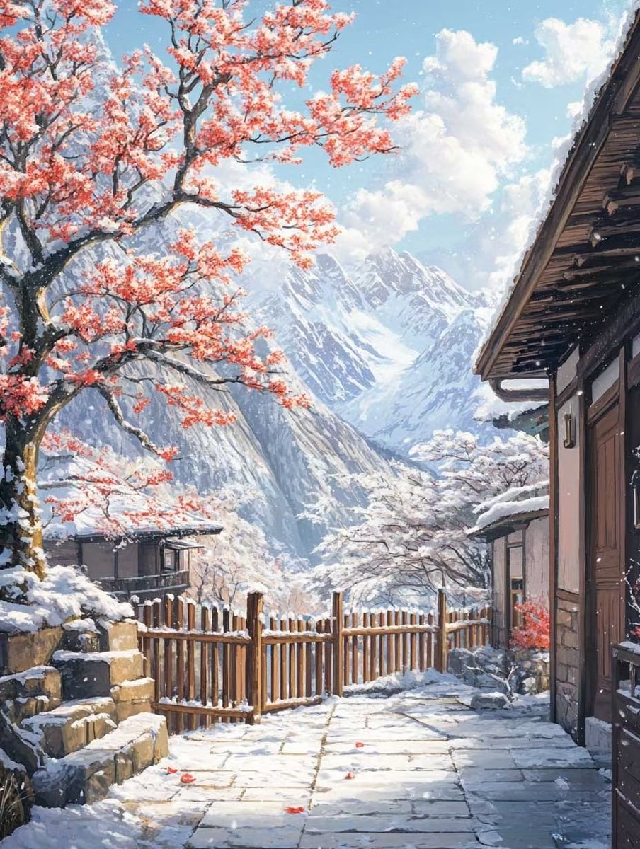 小院腊梅，
迎接一场雪景的浪漫邀约 #大美中国