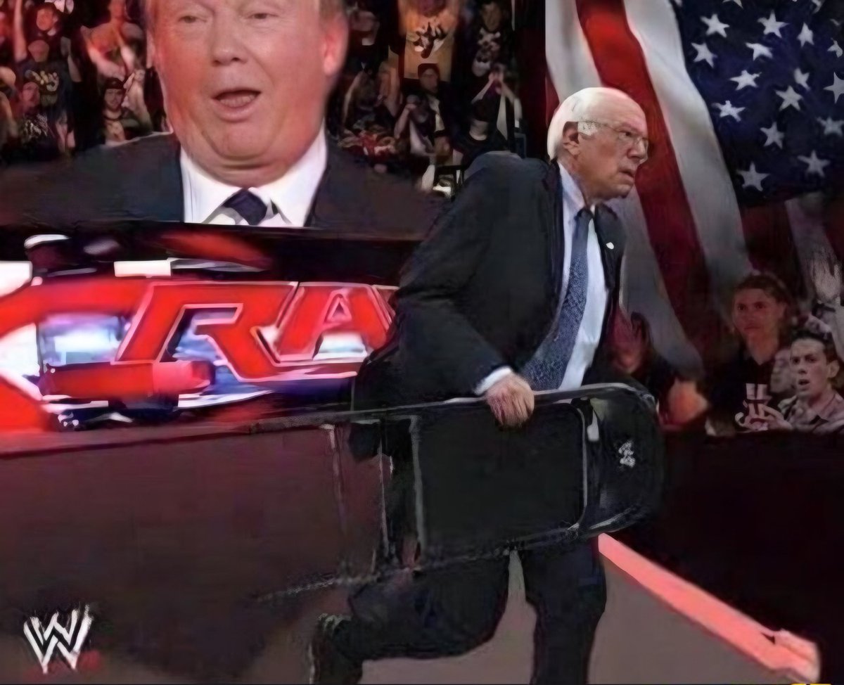 MostlyPeaceful's tweet photo. @SenSanders OMG ITS BERNIE WITH THE STEEL CHAIR https://t.co/hVlmzk6n8H