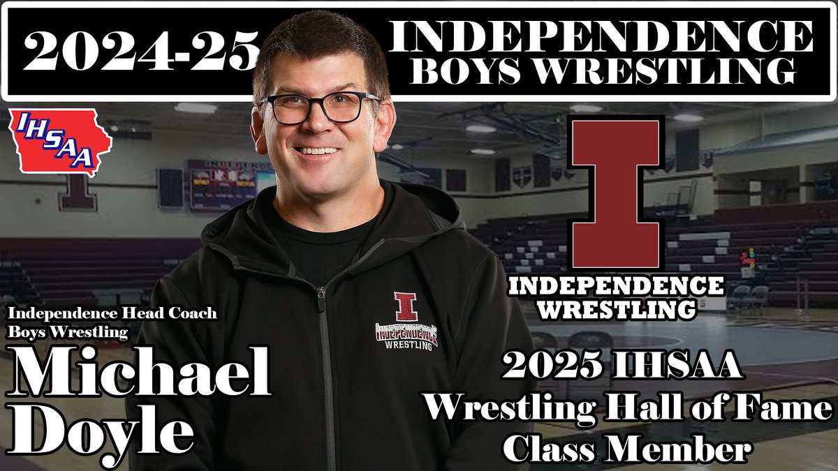Exciting News! Just announced from <a href="/IHSAA/">IHSAA</a> that Boys Head Coach Michael Doyle will be a member of the 2025 IHSAA Wrestling Hall of Fame Class, which will be honored during the 2025 IHSAA State Championship Finals! #iahswr