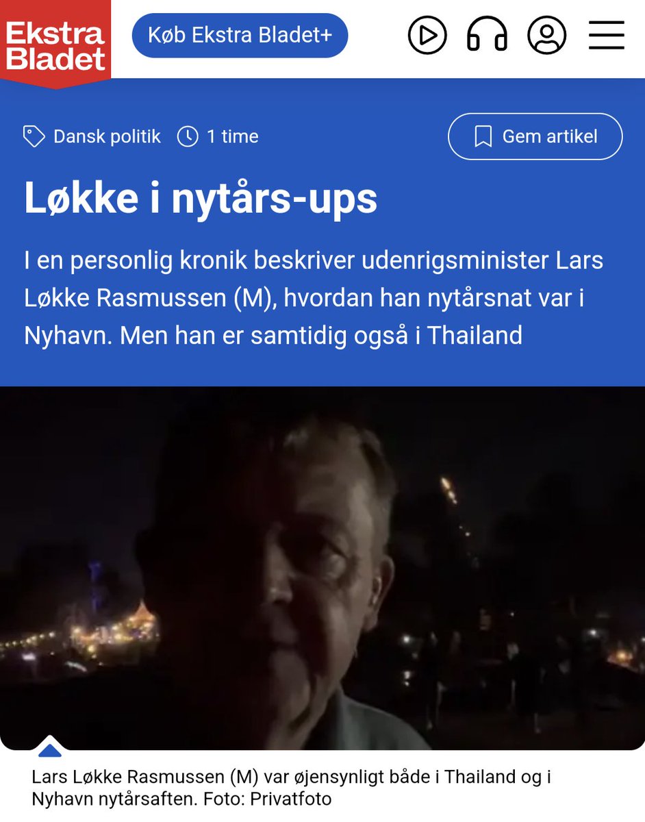 "Jeg plejer at fejre nytår i Nyhavn med familien. Det gjorde jeg også i år," skrev løgnefanten Lars Løkke Rasmussen i sin Berlingske-kronik. Problemet? Samtidig var klaphatten åbenbart i Thailand. #dkpol