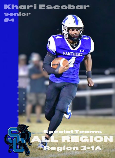 Sale Creek Football (@schspanthersfb) on Twitter photo Special Teams All-Region:
Khari Escobar Special Teams All-Region:
Khari Escobar