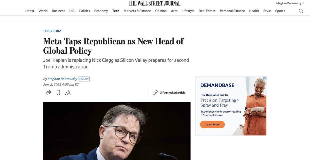 EngRajoke's tweet photo. Sir Nick Clegg, former UK deputy Prime Minister will step down as President of Global Affairs at $META 

Joel Kaplan who was deputy chief of staff to former President George W. Bush will assume the role of Chief Global Affairs Officer https://t.co/XaVuyWW3Mf