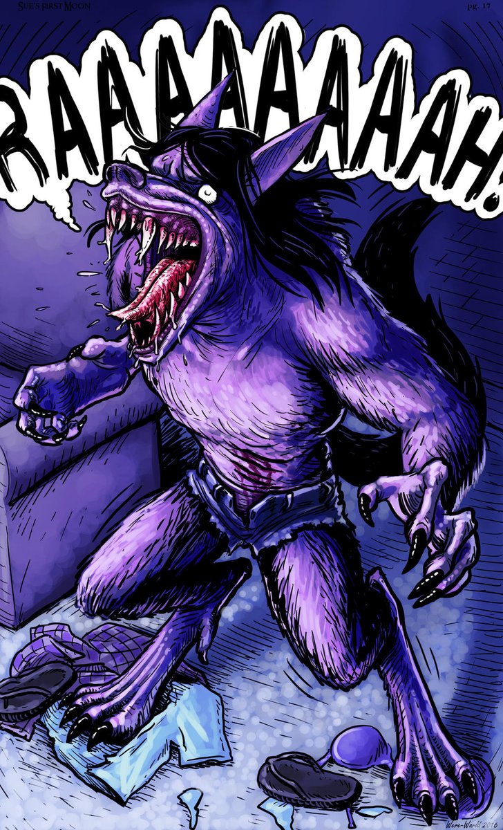FA_Eldoc's tweet photo. I knew @stevencmiller's wolves in #WerewolvesMovie looked familiar!
They remind me of @Wereworld86's Sue after her change!
Long muzzle and ears, spiked fangs, muscular, ferocious...
I guess great minds think alike! https://t.co/qzv12REPNb