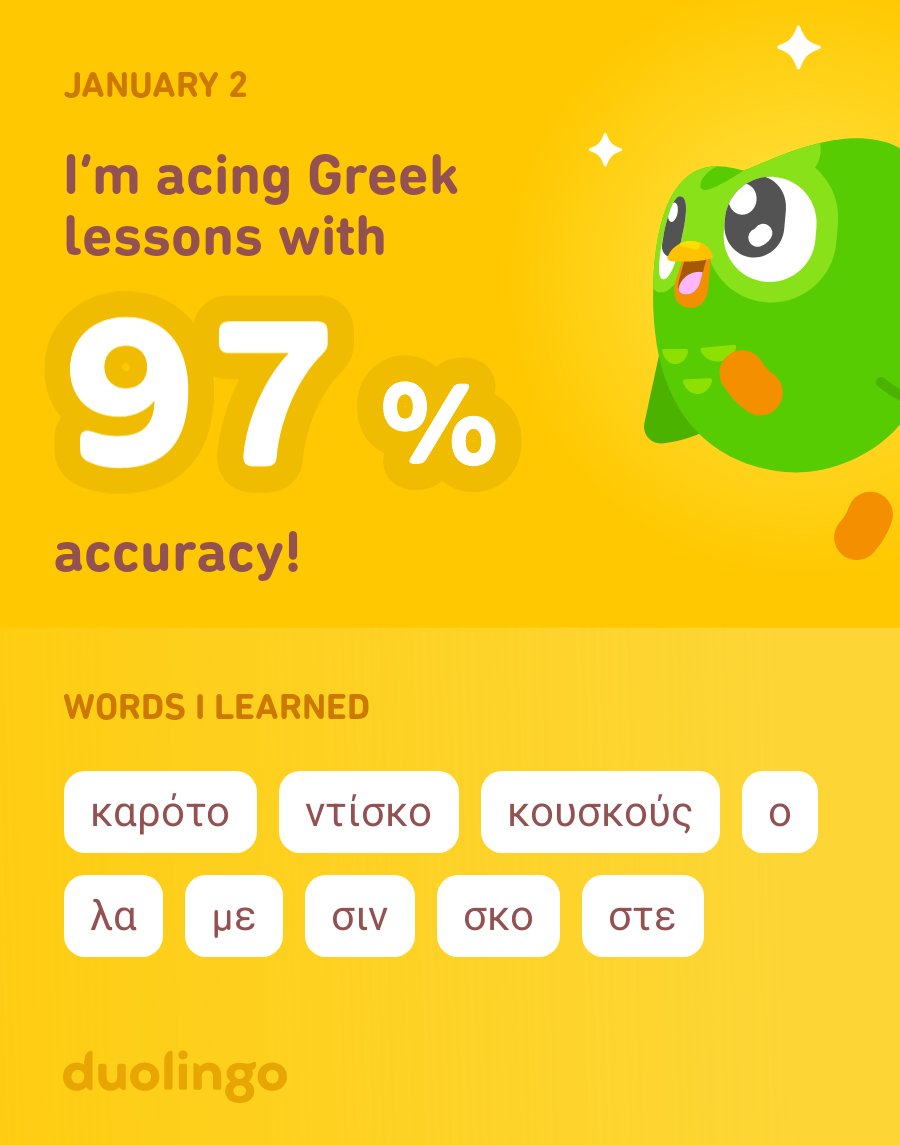 cwfernandes's tweet image. Saúde mental: aprender um novo idioma depois de adulto, reduz em até 30% a probabilidade de ter doenças neurodegenerativas!

Hoje tive mais uma aula fantástica de GREGO e tive um aproveitamento sensacional 🙂

🇬🇷🇬🇷🇬🇷🇬🇷🇬🇷🇬🇷

#grego #GreekClass #duolingo #saudemental