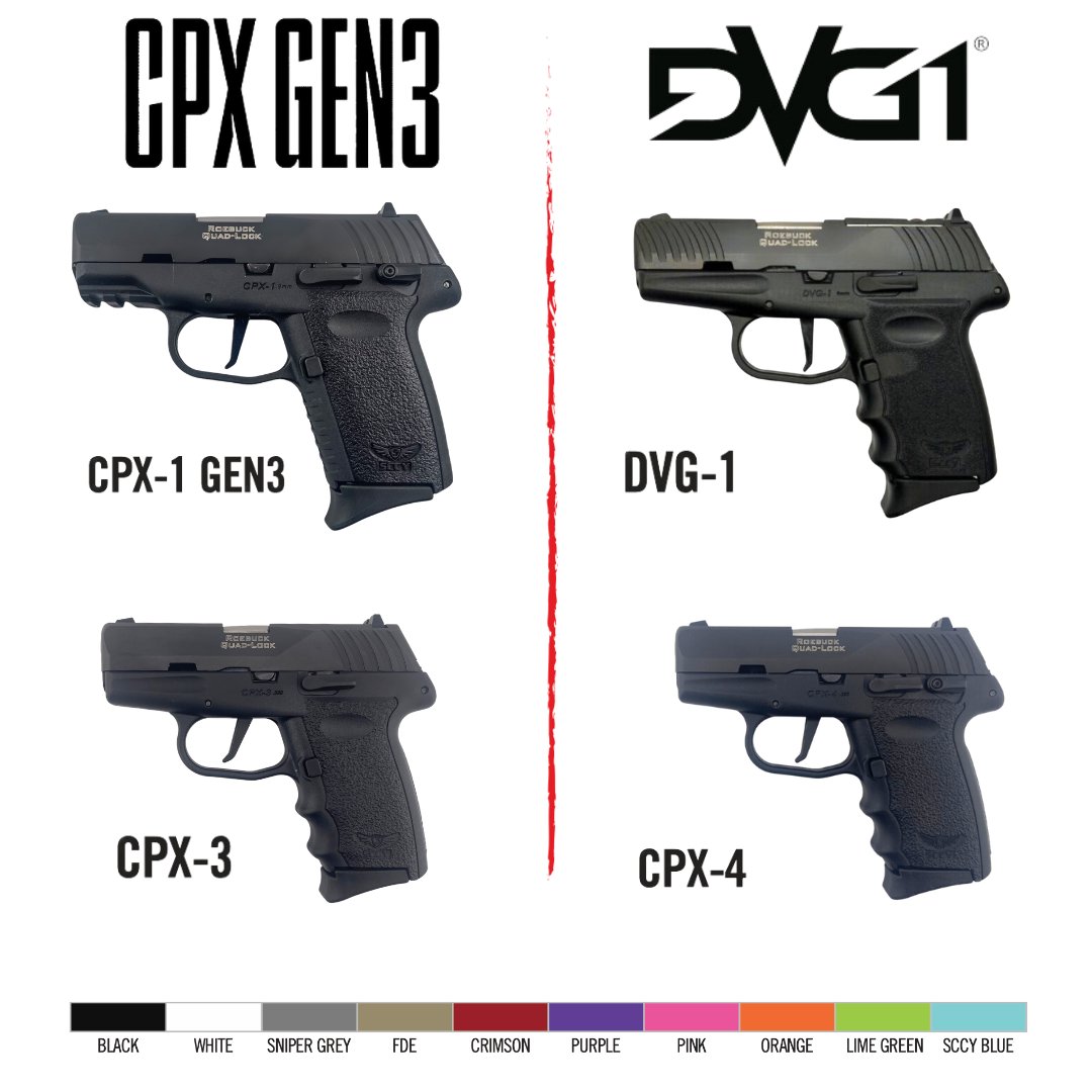 Explore our CPX-GEN 3 hammer-fired series and DVG-1 striker-fired series – expertly engineered for everyday performance and protection#sccy#