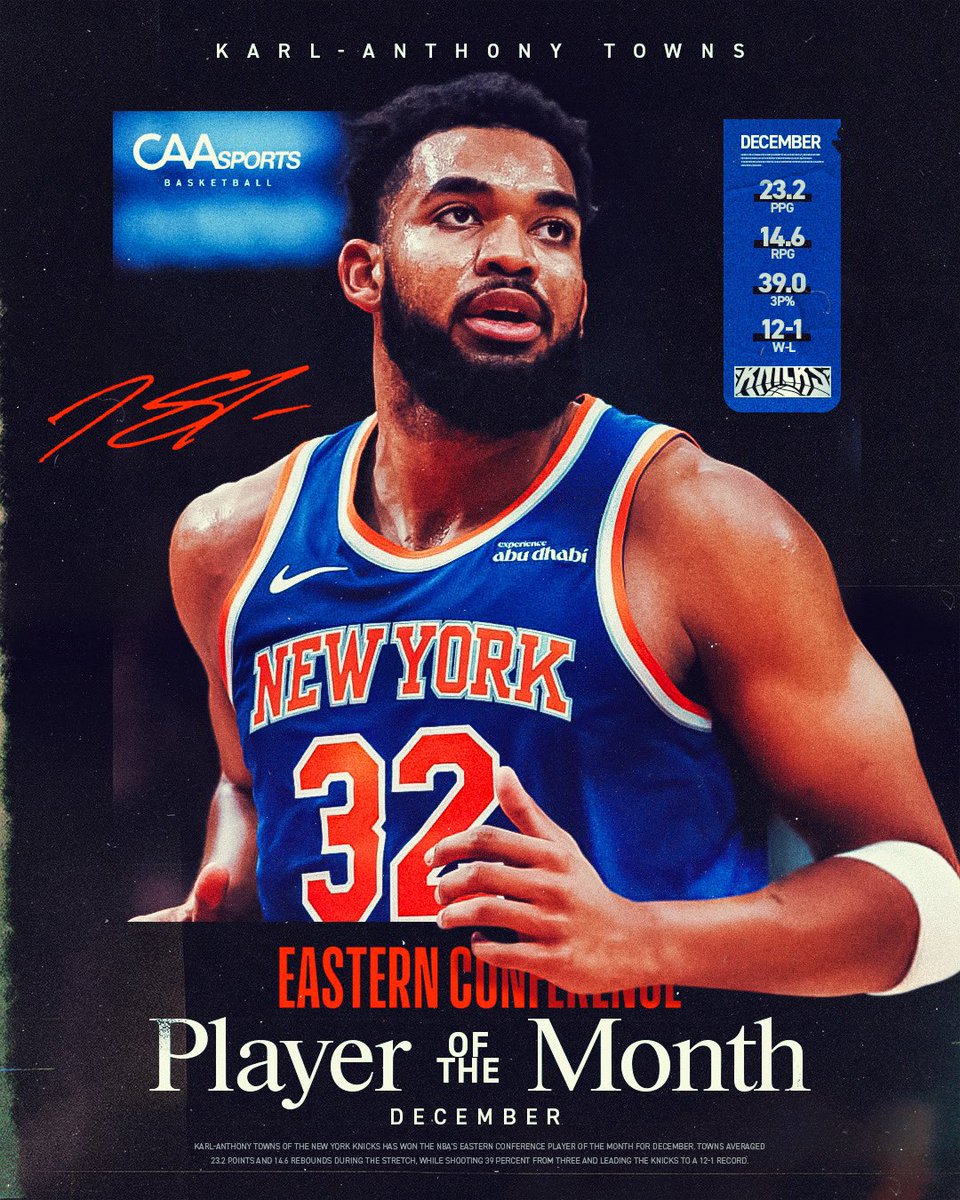 A December to remember!

Congratulations <a href="/KarlTowns/">Karl-Anthony Towns</a> 👏