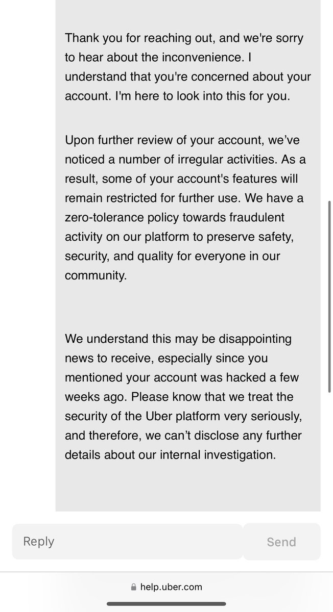 MEMBER31773's tweet image. @Uber_support Let me talk about how terrible @Uber_Support is. I’m an Uber One member and spend 10s of 1000s of dollars through the app. It looks like @lyft and @DoorDash will be getting a new customer. So let’s begin with how this mess started. I was late for work one day…