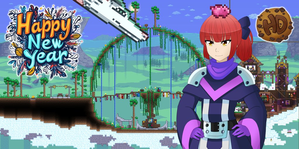 HappyDaysGames's tweet photo. HAPPY NEW YEAR! Hi everyone! Time for my yearly Twitter (now X?!) post!
Looks like the #terraria 1.4.5 update is still coming along! I noticed there’s a Palworld crossover as well as Dead Cells now?
So, what's new with you? What does 2025 hold in store for you? 🍪 https://t.co/bOiFH4JIKl