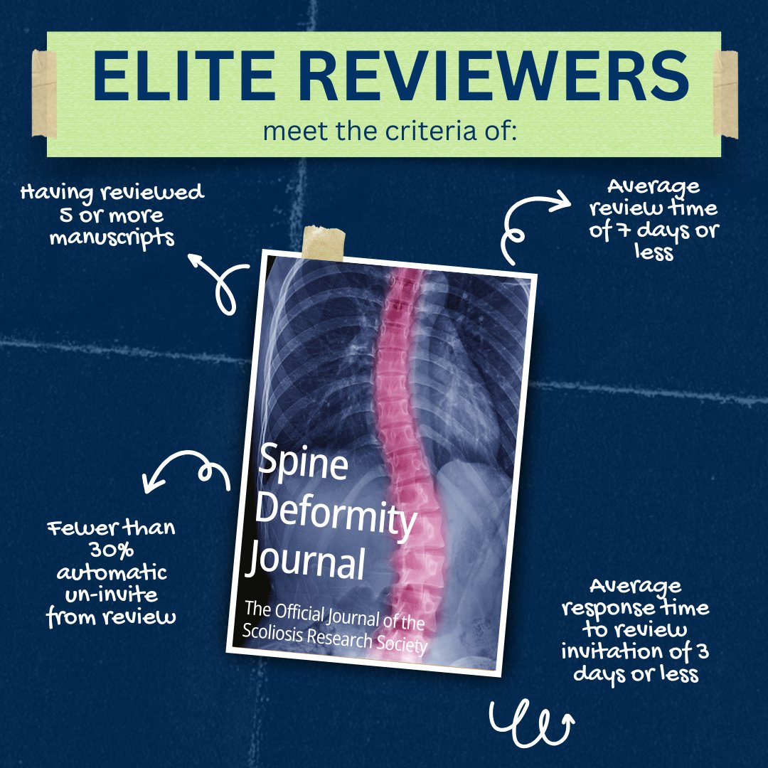 Spine Deformity would like to extend our deep appreciation to Elite Reviewers. Reviewers meeting this criteria in 2024 include:

▫️Stephen A. Albanese
▫️John M. Caridi  
▫️Nicholas D. Fletcher
▫️Robert W Gaines
▫️Serena S. Hu

Journal here: srs.org/Spine-Deformit… #SRS
