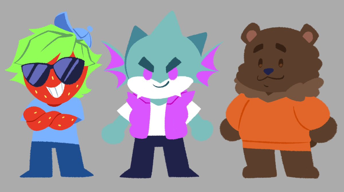 AshterismArt's tweet photo. Trying to finalize some designs for animations instead of just winging it when I animate, thinking of upgrading puffer and smii7y to these humanoid versions but idkkkk https://t.co/hpkvxDeYPh