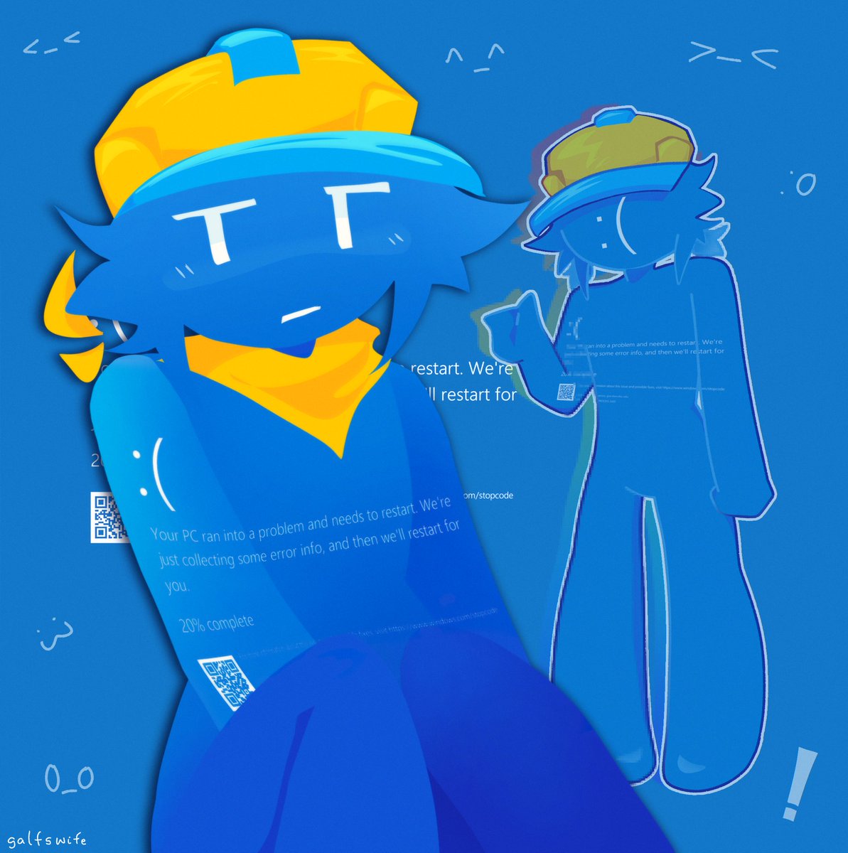 galfswife's tweet image. heh.. BSOD builderman ,, i love thiz skin !! &gt;_&lt;
#forsaken #homocidalporkchops #roblox