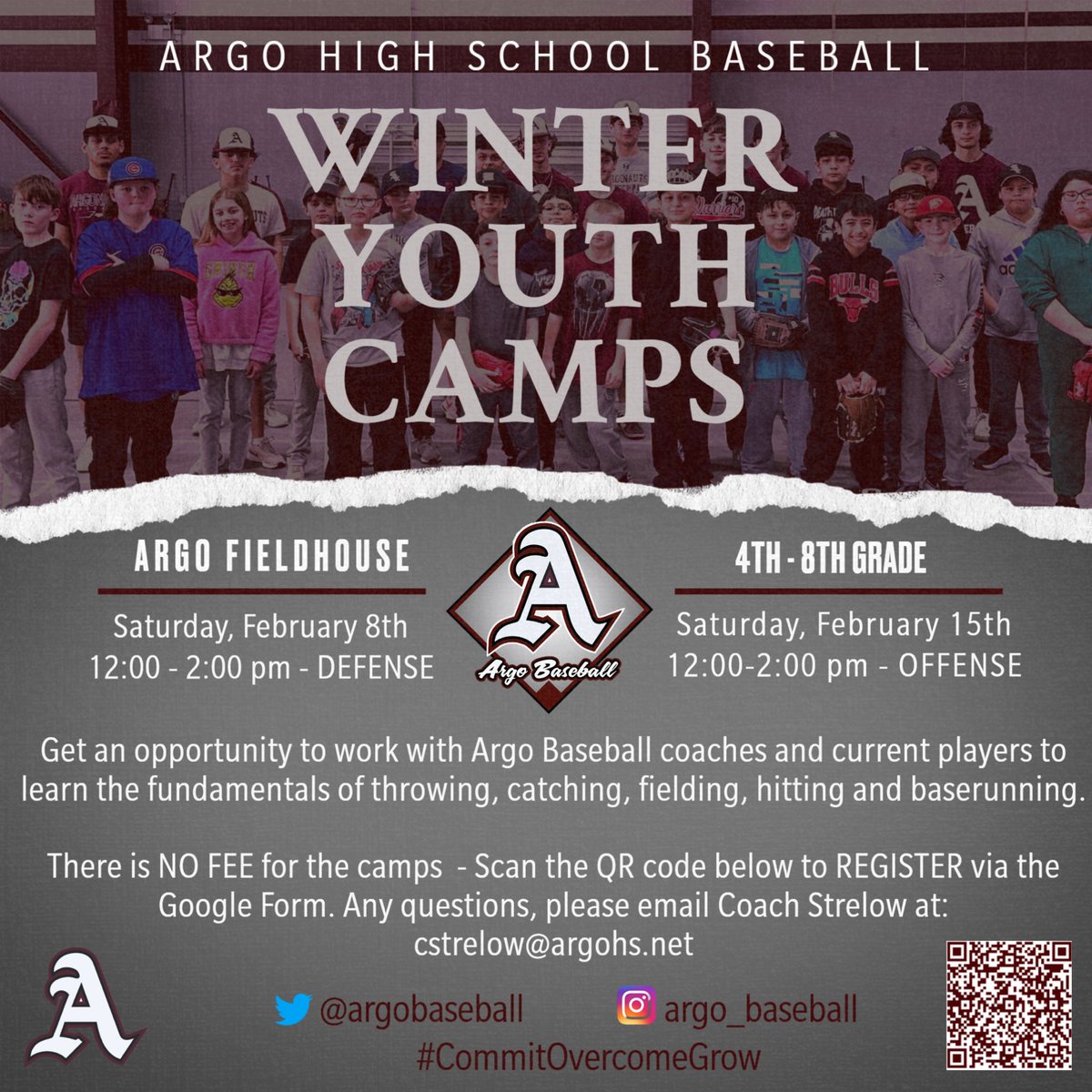 Argo Baseball (@argobaseball) on Twitter photo Please join us for our 3rd Annual Winter Youth Camps on February 8th and 15th from 12-2 pm. There is NO FEE for either camp and a ton of baseball drills, tips, and knowledge will be shared. <a href="/argonauts_ad/">ACHS Athletics</a> <a href="/argohs217/">Argo Community HS</a> 📋Register via Google form: forms.gle/KzV9EeWQhZADFA… Please join us for our 3rd Annual Winter Youth Camps on February 8th and 15th from 12-2 pm. There is NO FEE for either camp and a ton of baseball drills, tips, and knowledge will be shared. <a href="/argonauts_ad/">ACHS Athletics</a> <a href="/argohs217/">Argo Community HS</a> 📋Register via Google form: forms.gle/KzV9EeWQhZADFA…
