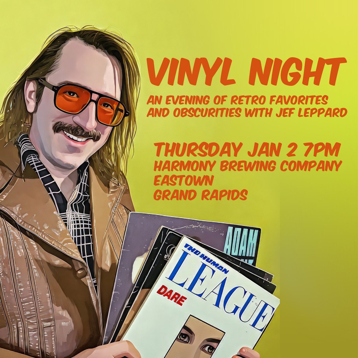I’m playing some cool records tonight at harmony brewing tonight in eastown gr if that could tempt you to leave the house!