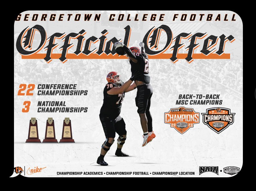 Carsan Hehman (@carsan_hehman) on Twitter photo After a great conversation with <a href="/JohnPerin/">John Perin</a>, I have received my first official offer to play college football for <a href="/Gtown_Football/">Georgetown College Football</a>. I appreciate the opportunity!!
<a href="/DixieHeightsFB/">Dixie Heights Football</a>
<a href="/CoachPBurke/">Patrick Burke</a>
<a href="/CoachVegaVSR/">Coach Vega</a> After a great conversation with <a href="/JohnPerin/">John Perin</a>, I have received my first official offer to play college football for <a href="/Gtown_Football/">Georgetown College Football</a>. I appreciate the opportunity!!
<a href="/DixieHeightsFB/">Dixie Heights Football</a>
<a href="/CoachPBurke/">Patrick Burke</a>
<a href="/CoachVegaVSR/">Coach Vega</a>