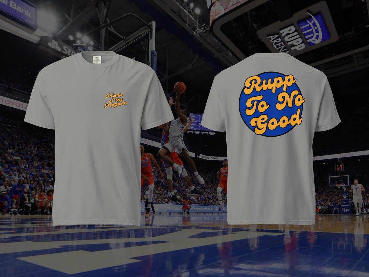 cookemcollege's tweet image. Want to support your favorite Kentucky sports podcast?
Kick off the New Year by becoming a 'Friend of the Program' and shop our latest tee in collaboration with @RuppToNoGood.
Visit our website (cookemcollegewear.com) or click the link in our bio to shop now!!