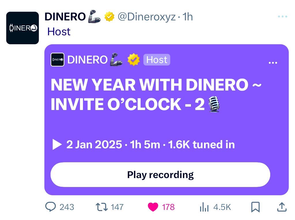 That’s a wrap on DINERO INVITE O’Clock for Q1 

A massive thank you to the thousands who tuned in and made it a success 🦾

To celebrate, we’re giving away the final 50 invites right here.  

Engage with this post for a chance to secure yours
