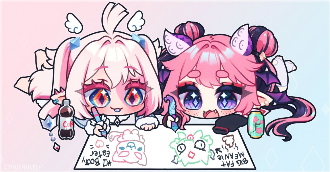 ˚₊‧✦ drawing our lil mascots 
#SkyyeArt | #cthuwuArt
