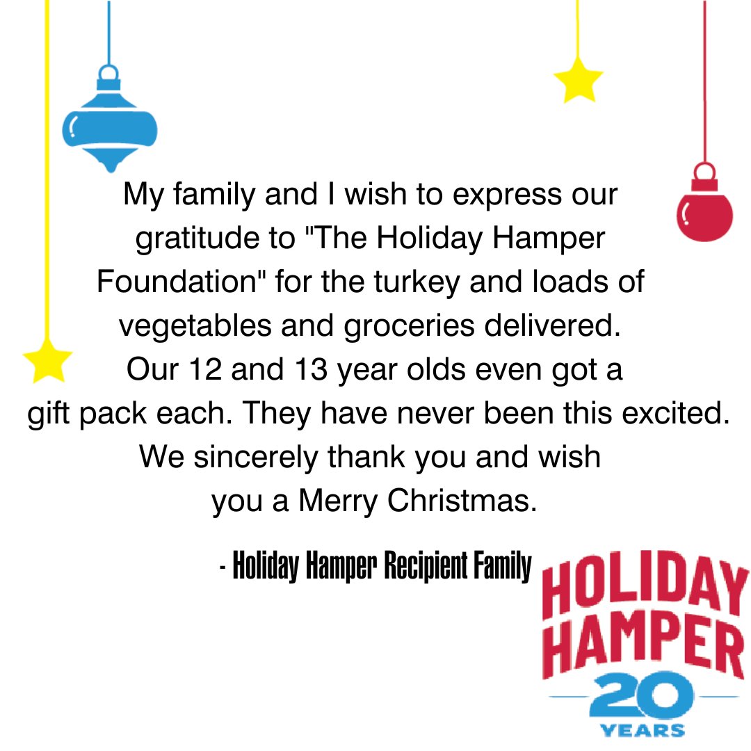 Here are some more heart-warming thank you emails sent in from Holiday Hamper recipient families!
#yeg #yeglocal