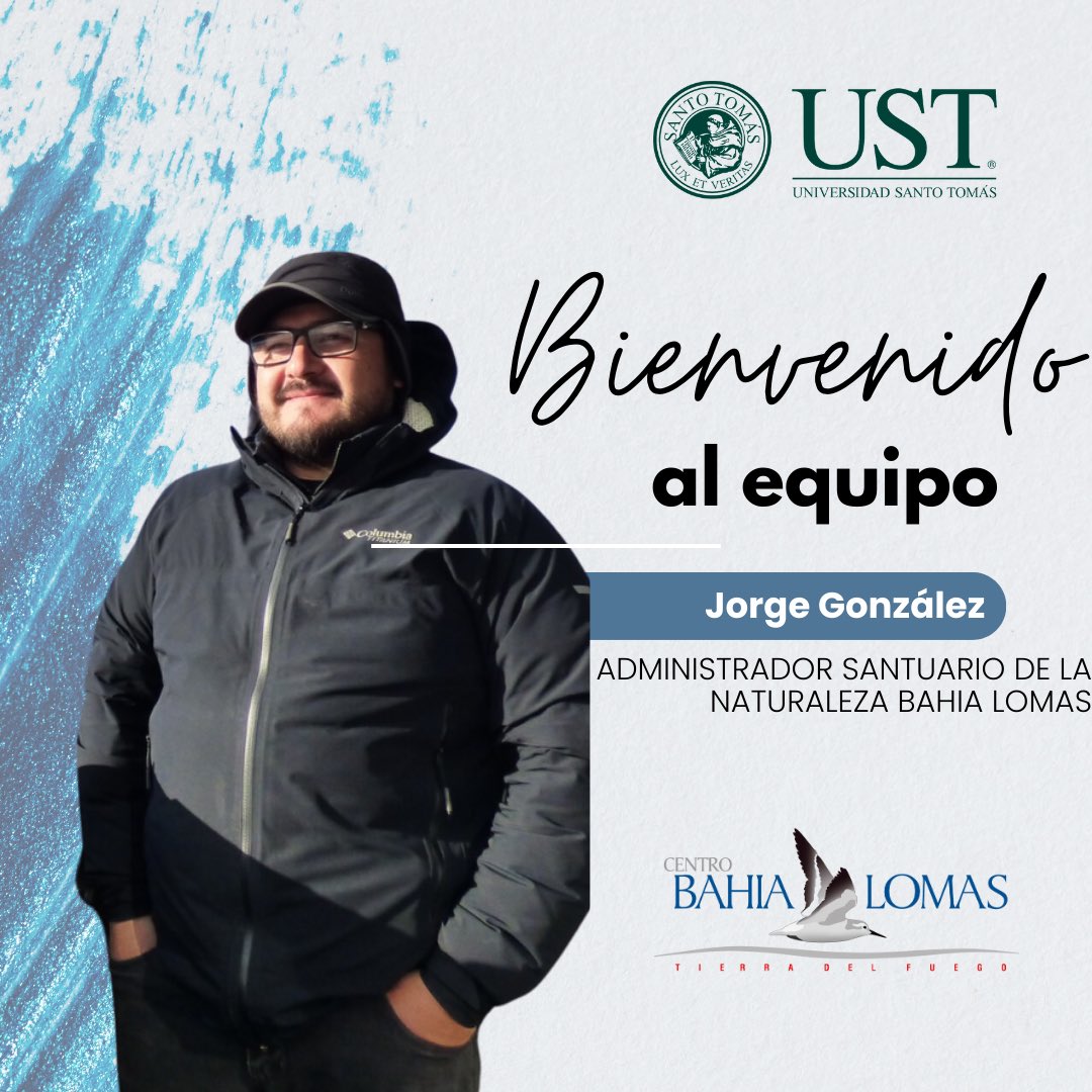 [BUENA NOTICIA] Desde hoy se suma al equipo del Centro Bahía Lomas de la Universidad Santo Tomás Jorge González, quien se desempeñará como Administrador del Santuario de la Naturaleza Bahía Lonas. Biólogo marino y Doctor en Ciencias Ambientales. 

¡Bienvenido! 🙌🏼