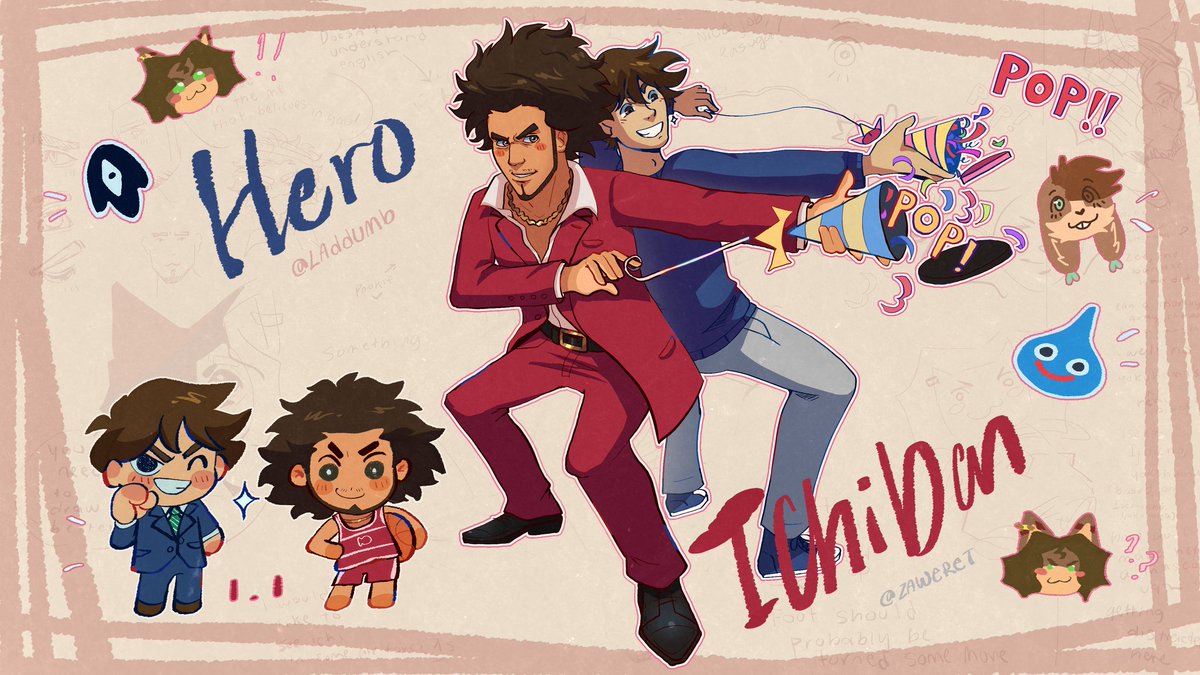 Laddumb_'s tweet photo. Happy (belated) birthday, heros

Collab with @zaweret
#OMORIFANART #ichiban https://t.co/7yk4lov5ov