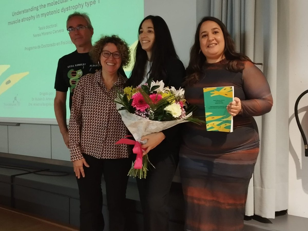 22 nov. 2024. ¡Enhorabuena Dra Nerea Moreno Cervera¡ Magnífica defensa de tesis. Tu trabajo representa un avance en la distrofia miotónica, y es un reflejo de tu dedicación, esfuerzo y talento. Ha sido un placer acompañarte en este camino. Mucha suerte con los nuevos retos.