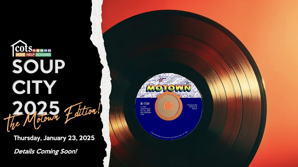 Mark your calendars! Soup City is back on Jan 23! 🍲 Support Detroit families while enjoying food, music &amp; more. Tickets: cotsdetroit.org/soup-city