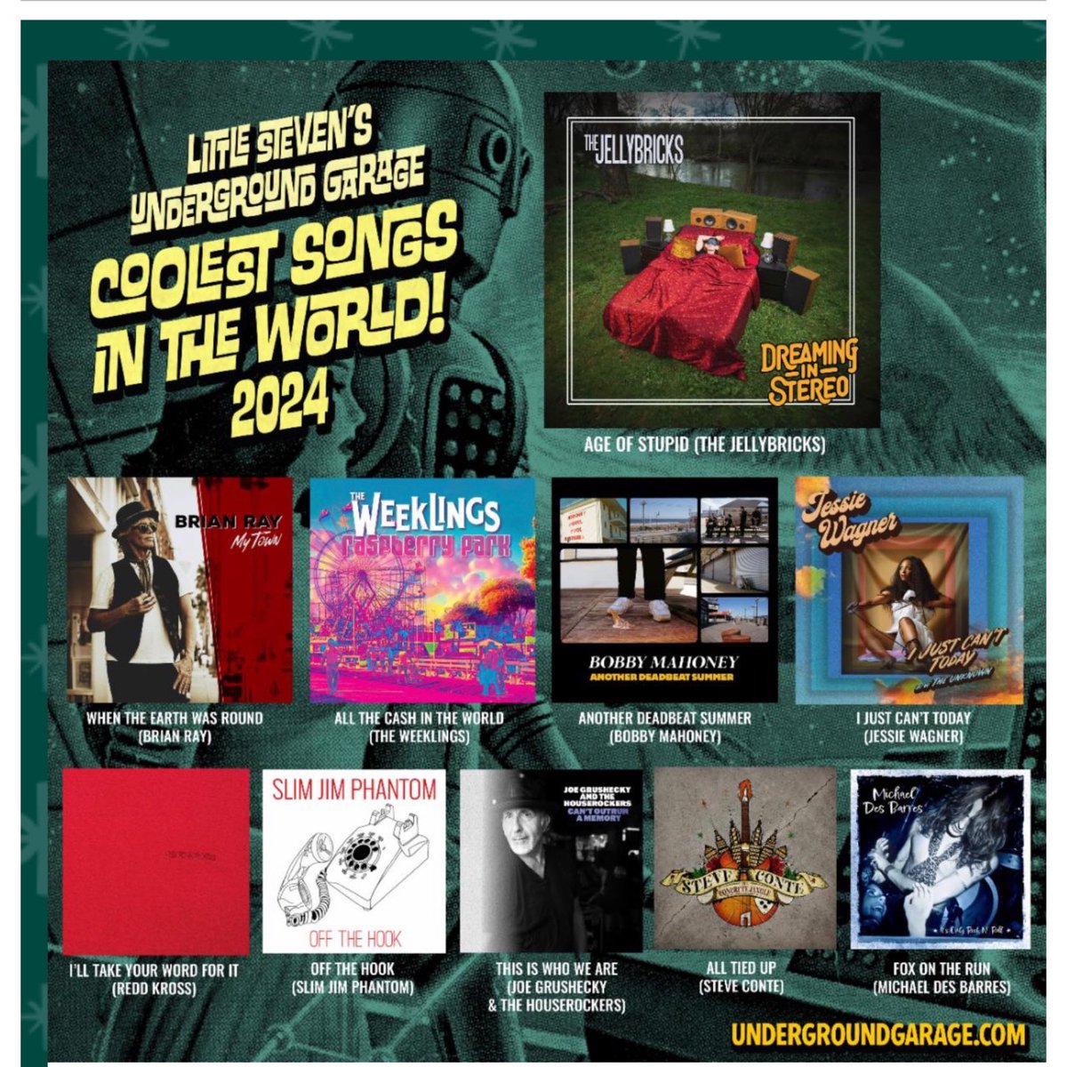 Yay! Thrilled to be in the Top 10 Coolest Songs In The World for 2024! ⁦<a href="/littlesteven_ug/">Little Steven's Underground Garage</a>⁩ ⁦<a href="/SIRIUSXM/">SiriusXM</a>⁩ CHANNEL 21🌎📻🥳