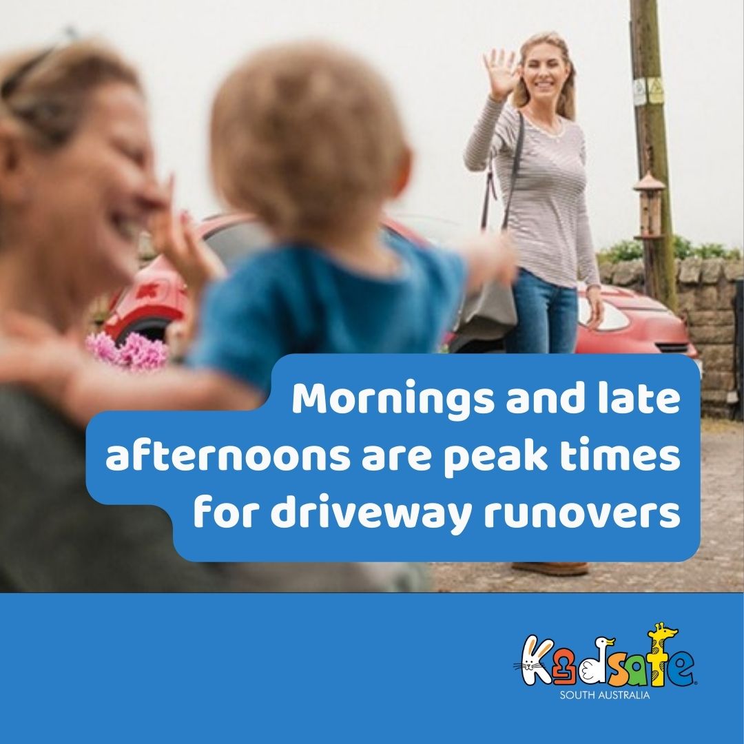 KidsafeSA's tweet photo. Driveway runover incidents commonly occur in the morning and late afternoon - times when families are busy doing school and daycare drop-off, heading to work, and returning home for the day.

For more info how to keep your driveway Kidsafe, please visit: https://t.co/1vHc2dzFNj https://t.co/Gpes5C1VsU