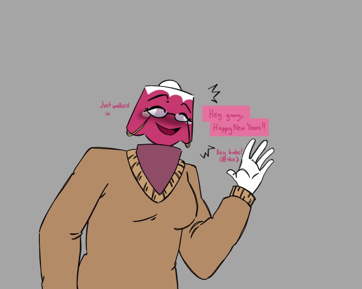 nightram's tweet image. Loosely based on a convo between me and my friend group during New Years. [Late New Years post]

#dandysworld #brightvision #veexbrightney #dandysworldvee #dandysworldastro #dandysworldbrightney