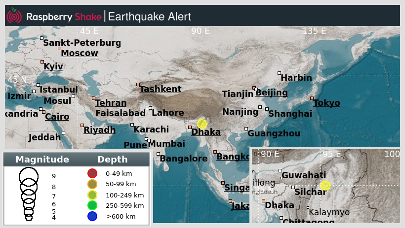 raspishakEQ's tweet photo. Preliminary M5.0 #Earthquake
ID: #rs2025aeamsl
56km from #Homalin, #Myanmar
2025-01-03 04:32 UTC
Source: #USGS
@raspishake
Join the largest #CitizenScience EQ community ➡ https://t.co/Y5O0dgJqJF
EVENT ➡ https://t.co/wfWtESD4YW https://t.co/Z1HkxU8FPf