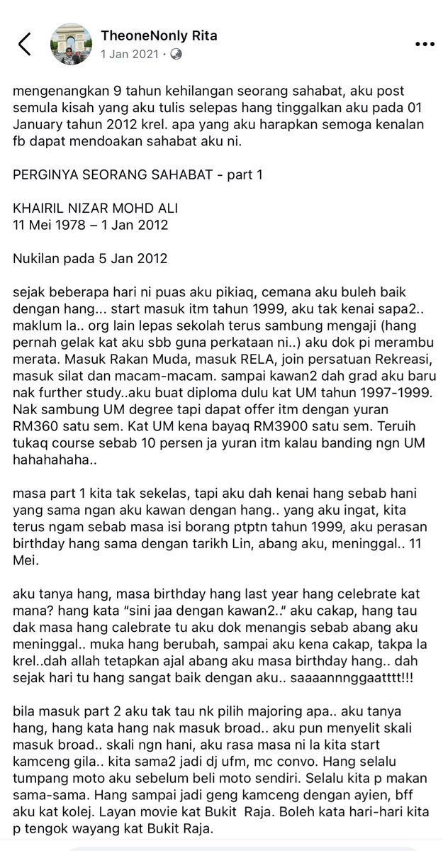 onenonly57's tweet photo. 1 January 2012.. dah 13 tahun krel, tapi aku tak pernah lupa hang.. alfatihah https://t.co/wynd8B83Gz
