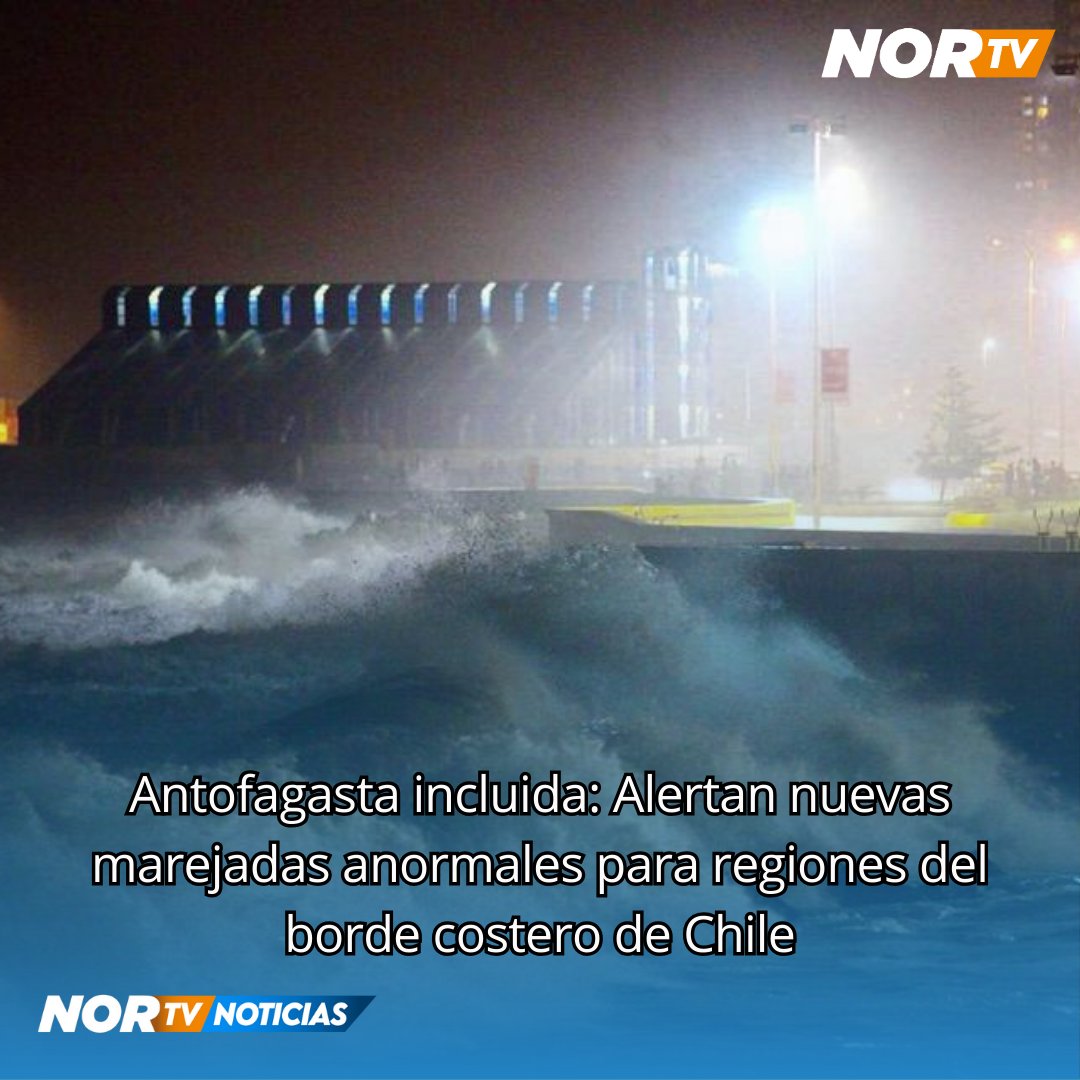 NORTV_AFTA's tweet photo. ANTOFAGASTA | El pasado 25 de diciembre, el Centro Meteorológico de Valparaíso alertó sobre marejadas anormales que afectarían a las regiones del borde costero del país, incluyendo Antofagasta. El evento está previsto que regrese este próximo viernes 3 de enero. https://t.co/Pj8C6QzI0D