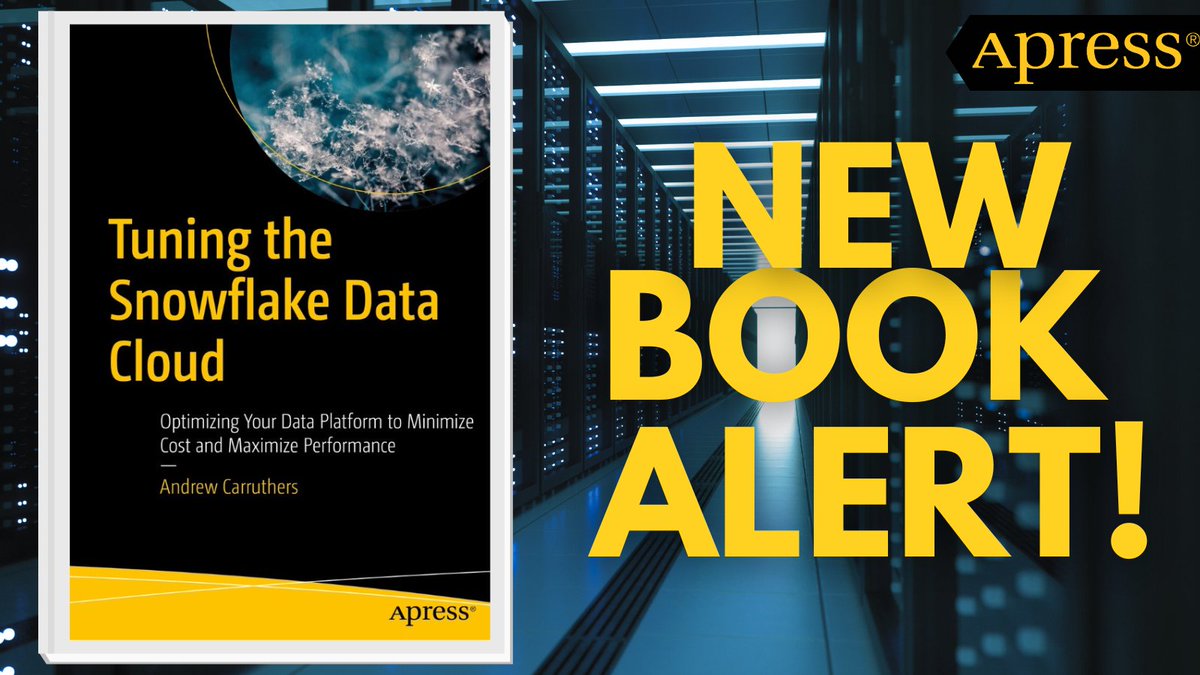 Apress's tweet image. Accelerate your #Snowflake journey! This project-oriented guide by Andrew Carruthers helps you develop the skills &amp;amp; knowledge needed to deliver consistent performance &amp;amp; effectively manage costs. ❄️ #DataManagement #datacloud #DataOptimization 

🔗 ow.ly/2UUS50UxY3m