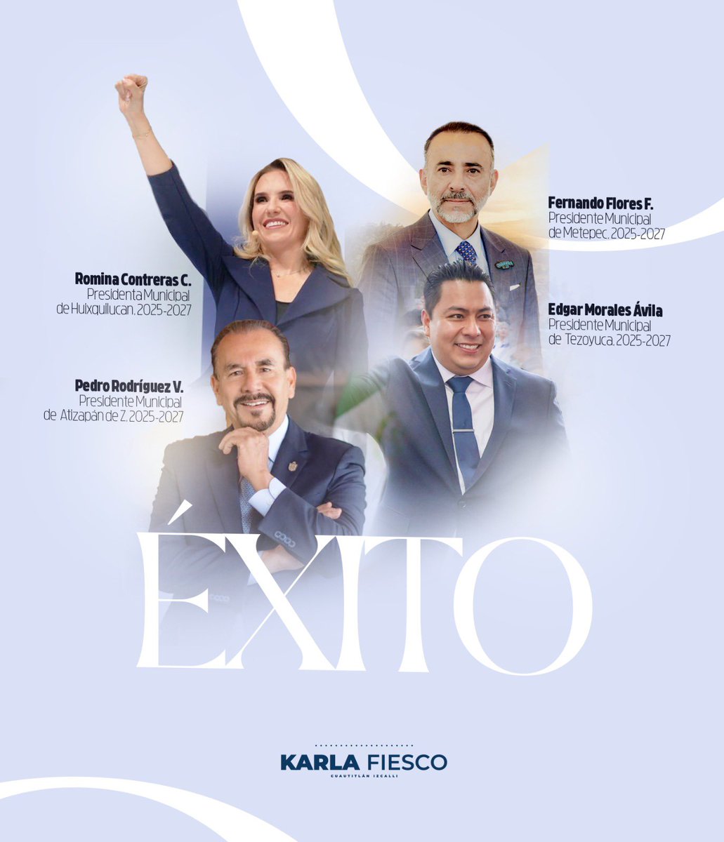 Karla Fiesco (@karlafiesco) on Twitter photo El mayor de los éxitos para nuestra alcaldesa y alcaldes de Acción Nacional <a href="/RominaCDV/">Romina Contreras</a> <a href="/Pedro_RVillegas/">Pedro Rodríguez V</a> <a href="/FerFlores_Emp/">Fernando Flores Fernández</a> y Edgar Morales.
¡Enhorabuena! El mayor de los éxitos para nuestra alcaldesa y alcaldes de Acción Nacional <a href="/RominaCDV/">Romina Contreras</a> <a href="/Pedro_RVillegas/">Pedro Rodríguez V</a> <a href="/FerFlores_Emp/">Fernando Flores Fernández</a> y Edgar Morales.
¡Enhorabuena!