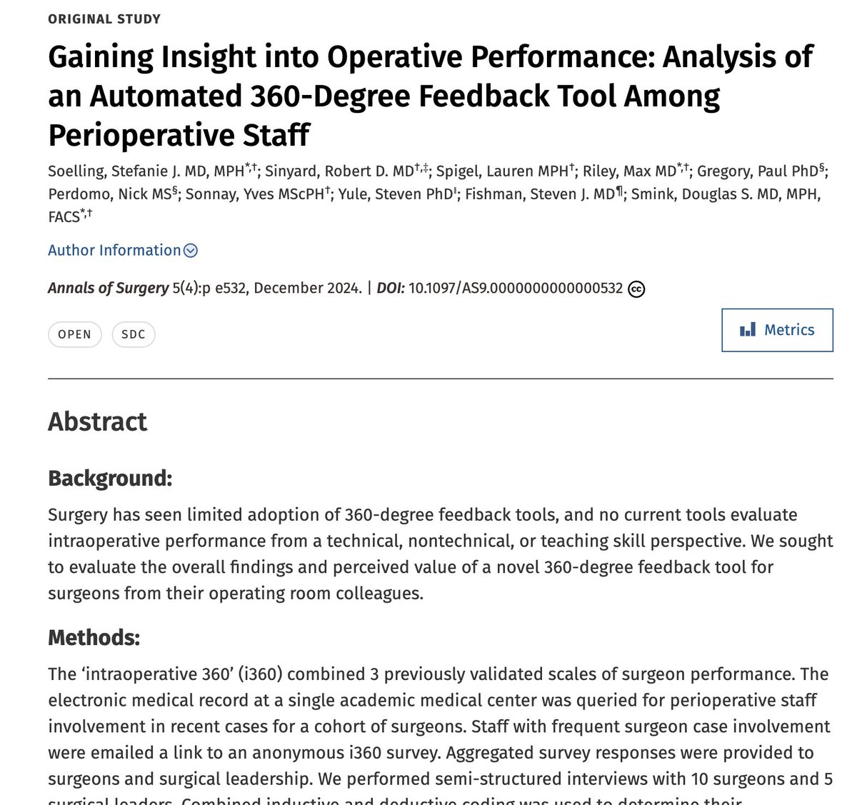 Dr Ruth Vilayil (@ruthv_md) on Twitter photo Letās talk about this Soelling et al. <a href="/AnnalsofSurgery/">Annals of Surgery</a> paper pub last month on 360-degree feedbackāa fantastic study! Over 2 years, they implemented integrated feedback on 3 different scales for #surgeons. Here are my quick takeaways: š§µš1/7 Letās talk about this Soelling et al. <a href="/AnnalsofSurgery/">Annals of Surgery</a> paper pub last month on 360-degree feedbackāa fantastic study! Over 2 years, they implemented integrated feedback on 3 different scales for #surgeons. Here are my quick takeaways: š§µš1/7