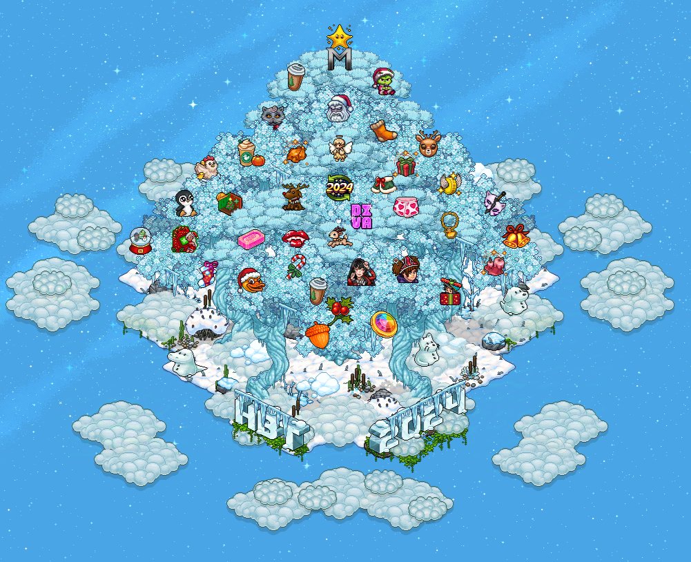 milenazik4's tweet image. NOZ - A GRANDE ÁRVORE DO HABBLET 🌳
Nick: War
#NatalHabblet