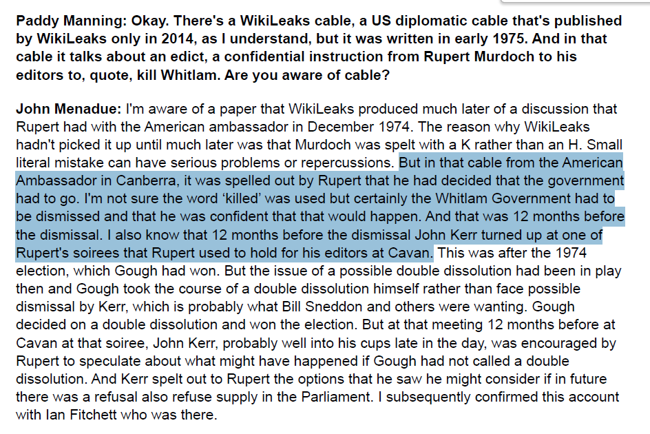 anonymous_julie's tweet photo. @PeterCronau Not surprising that GG files also only available, eventually, to discredit the already discredited #FiveMinistriesMorrison
But dig a little deeper & the name #RupertMurdoch has his grubby hands all over #AusPolitics
Is this why #Albo first paid homage so soon?
#Menadue👇🔥 https://t.co/PKteFM1Sj7
