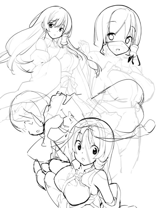 早苗の作画フォルダ開いたら描きかけの早苗だらけでした。2025年中には仕上げたい🤔 