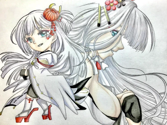 2019年、指揮官になる数ヶ月前に描いたアズレン翔鶴。(資料が少なくてテキトーに描いた)今年、真面目に描くのですが、どうなるやら。 