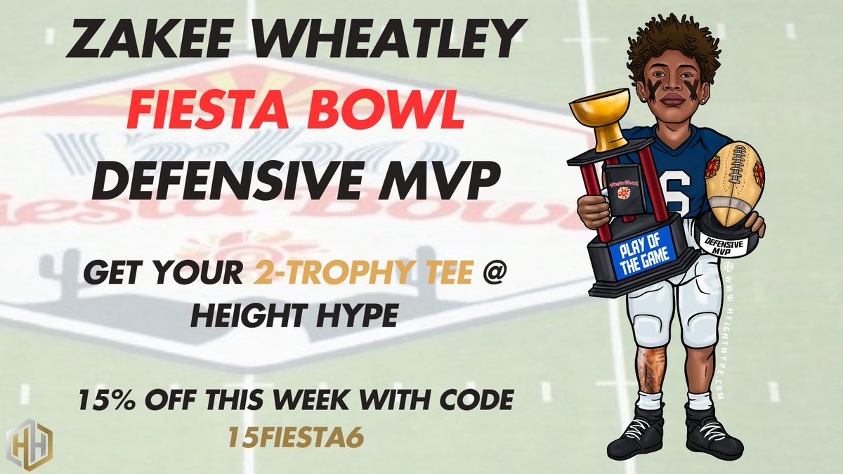 Zakee balled out in the #fiestabowl, bringing home the hardware.  Bring home your 2-trophy tee at heighthype.com

#PennStateFootball 
#zakeewheatley
#collegefootballplayoff