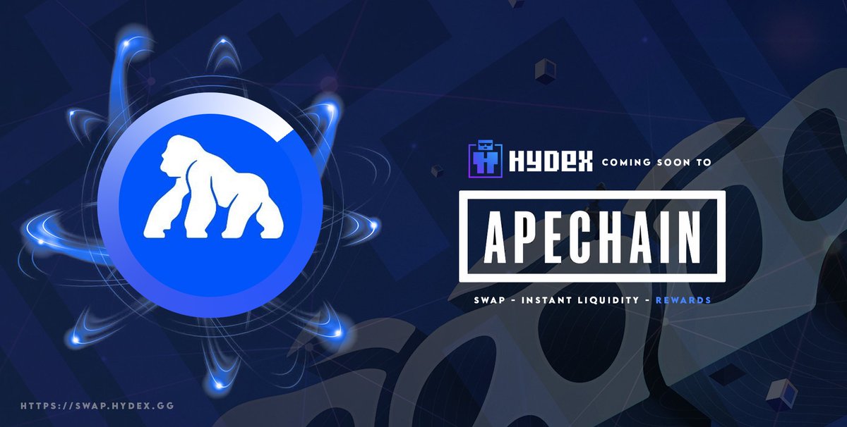 hytopiadex's tweet image. Hydex is coming to @apecoin chain! 🎉

Our infrastructure and technology offers users fast, low-cost transactions 🔻 without compromising security!

Enabling for seamless -
1. Token swaps ♻️
2. Liquidity provision 💧
3. Easy bridging 🌉

Ecosystem users benefit 🏆 from efficient…