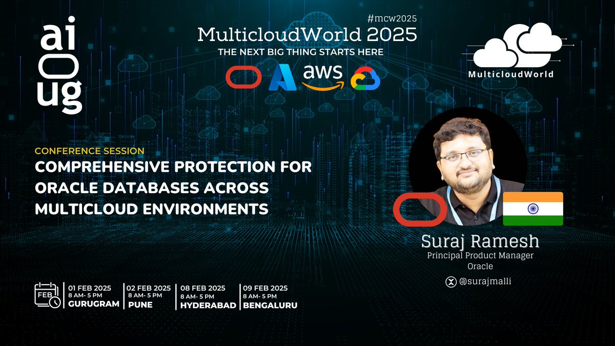🌐 Disaster Recovery and Backup Strategies for Oracle Databases in Multicloud Environments

Explore strategies to ensure robust disaster recovery (DR), backup, and ransomware protection for Oracle Databases in multicloud environments. This session will cover best practices for